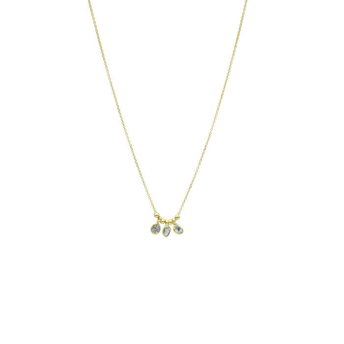 Collier diamant polki 3 pastilles