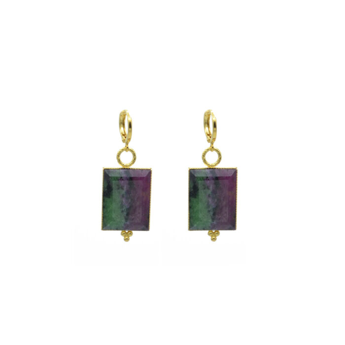 Boucles d’oreilles pierre rectangle