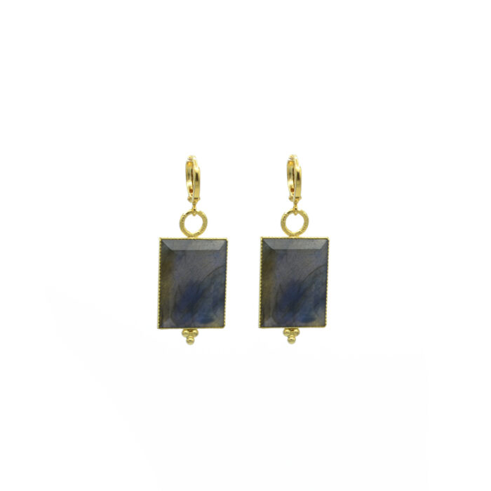 Boucles d’oreilles pierre rectangle